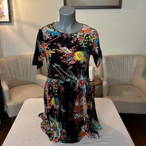 ASOS Black and Floral Print Dress in Size US 6